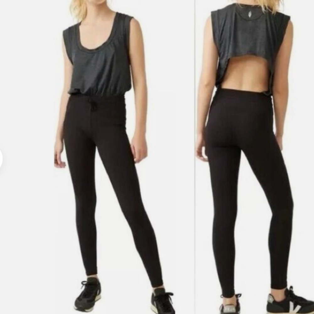 FP Free People Movement Athletic Black Gray Off to the Races Jumper Sz S  NWT